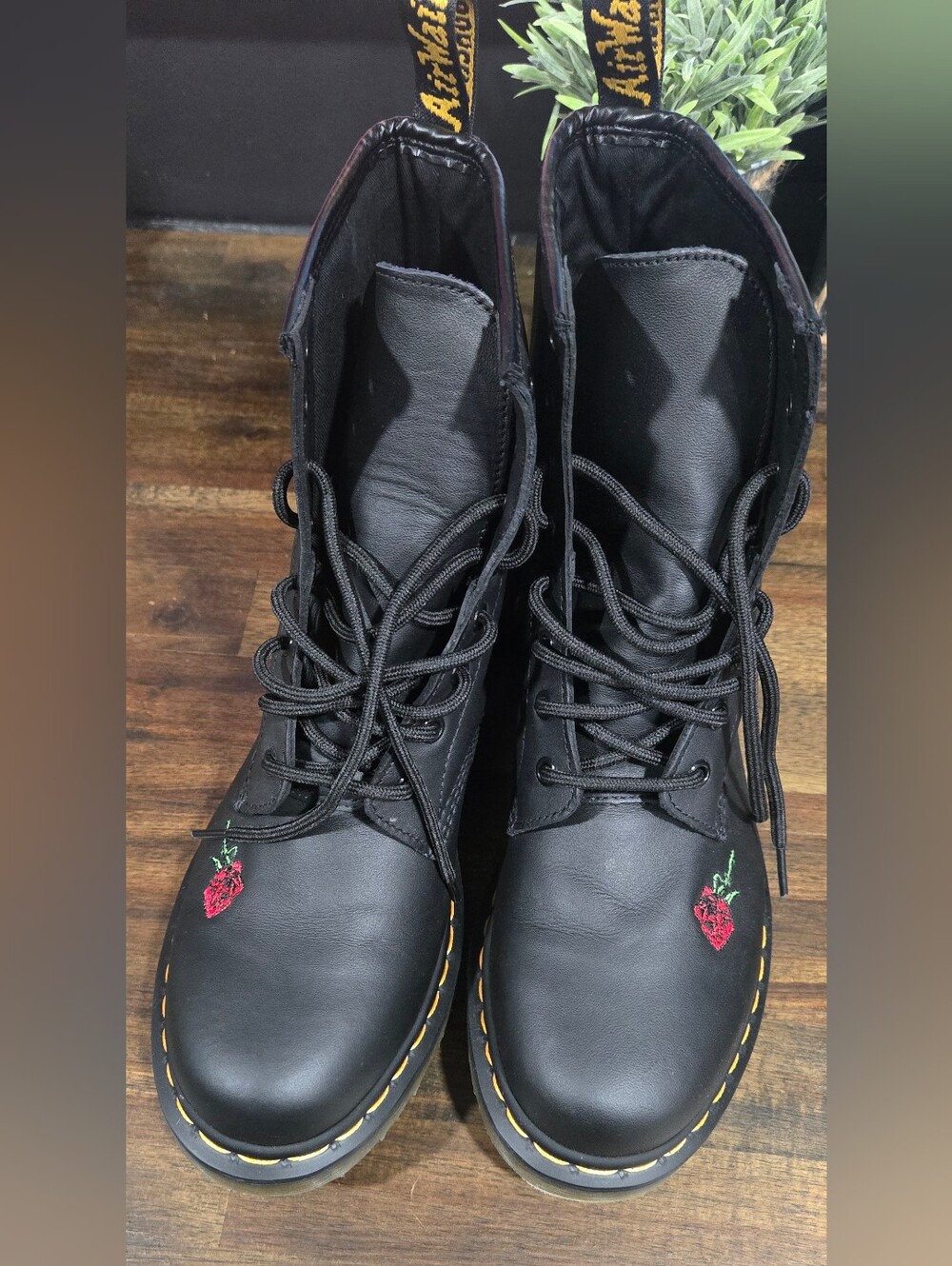 Doc Marten Vonda Red Roses Boots Size 10 - Picture 4 of 12
